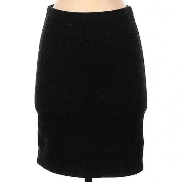 Eileen Fisher | Black Classic Merino Wool Blend Fitted Pencil Skirt Size XS - Picture 1 of 3